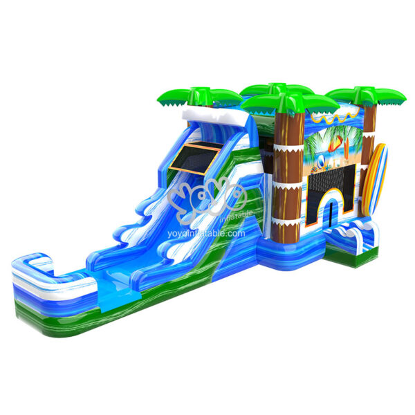 Beach Palm Bounce House Water Slide Combo YY-WCO240701 (1)