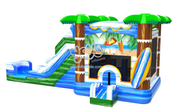 Beach Palm Bounce House Water Slide Combo YY-WCO240701 (3)