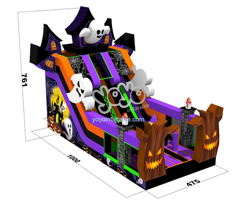 Castle Ghost Inflatable Dry Slide YY-SL240701 (5)