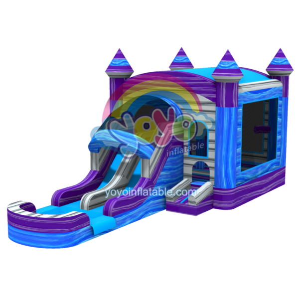 Blue Purple Marble Wet Dry Combo Bounce House YY-WCO241108-G (1)