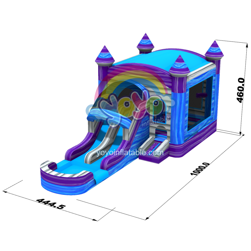 Blue Purple Marble Wet Dry Combo Bounce House YY-WCO241108-G (5)