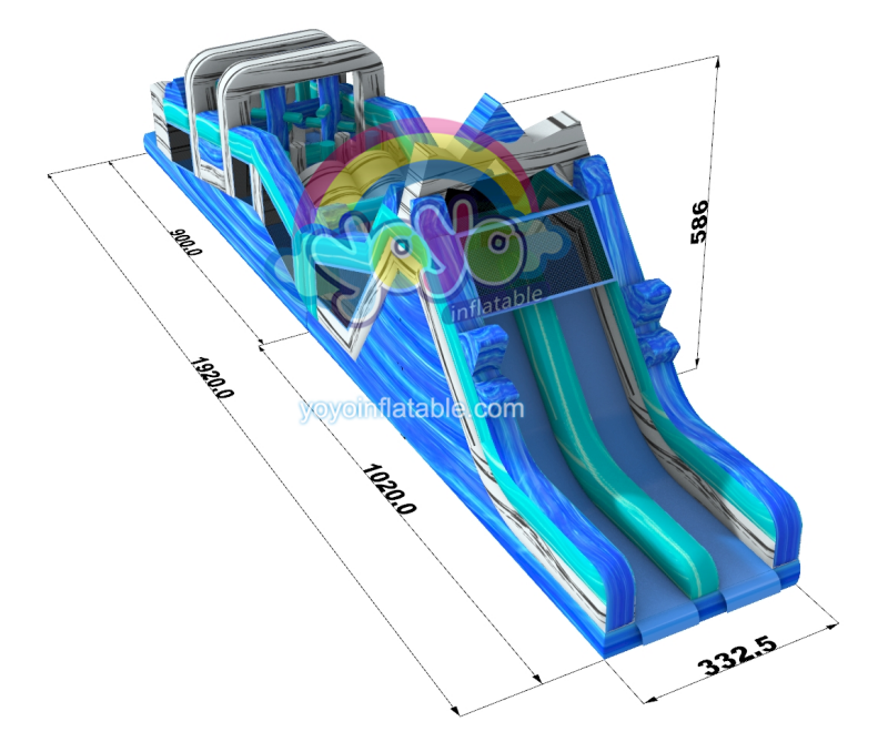 Ice Storm Marble Inflatable Obstacle Course YY-OB240402-A (5)