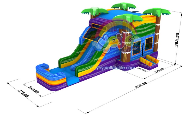 Tropical Wet Dry Combo Bounce House YY-WCO241007 (4)
