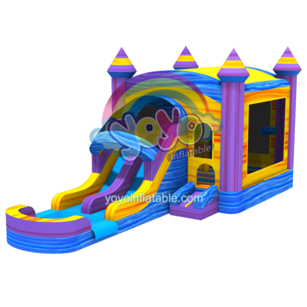 Yellow Marble Wet Dry Combo Bounce House YY-WCO241108-F (1)