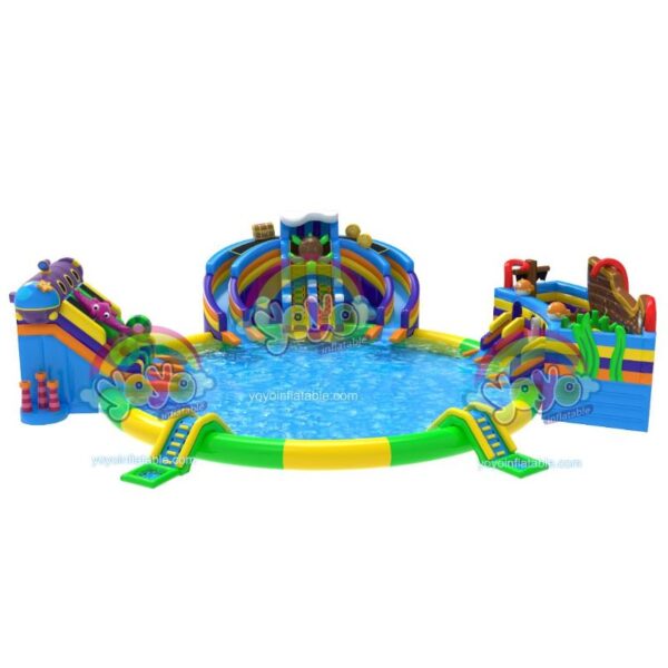 Ocean Kingdom Huge Inflatable Water Slide with Pool YY-WSL250319 (1)